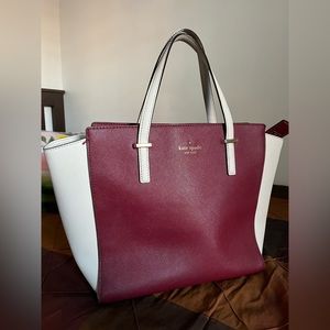 Kate Spade Maroon/Cream Bag